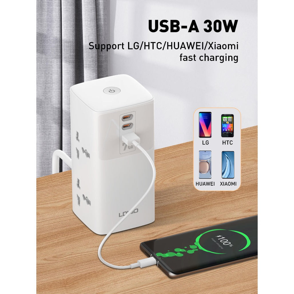 LDNIO Multifunctional Universal Desktop Power Adapter - SC4383