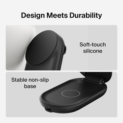 Belkin UltraCharge 2-in-1 Foldable Magnetic Charger with Qi2 25W – Black