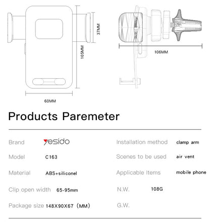 Yesido C163 Hot Selling Air Vent Phone Holder