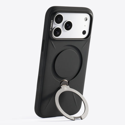 Torras Ostand Spin Q3 Air Silicone for iPhone 17 Pro Max - Obsidian Black