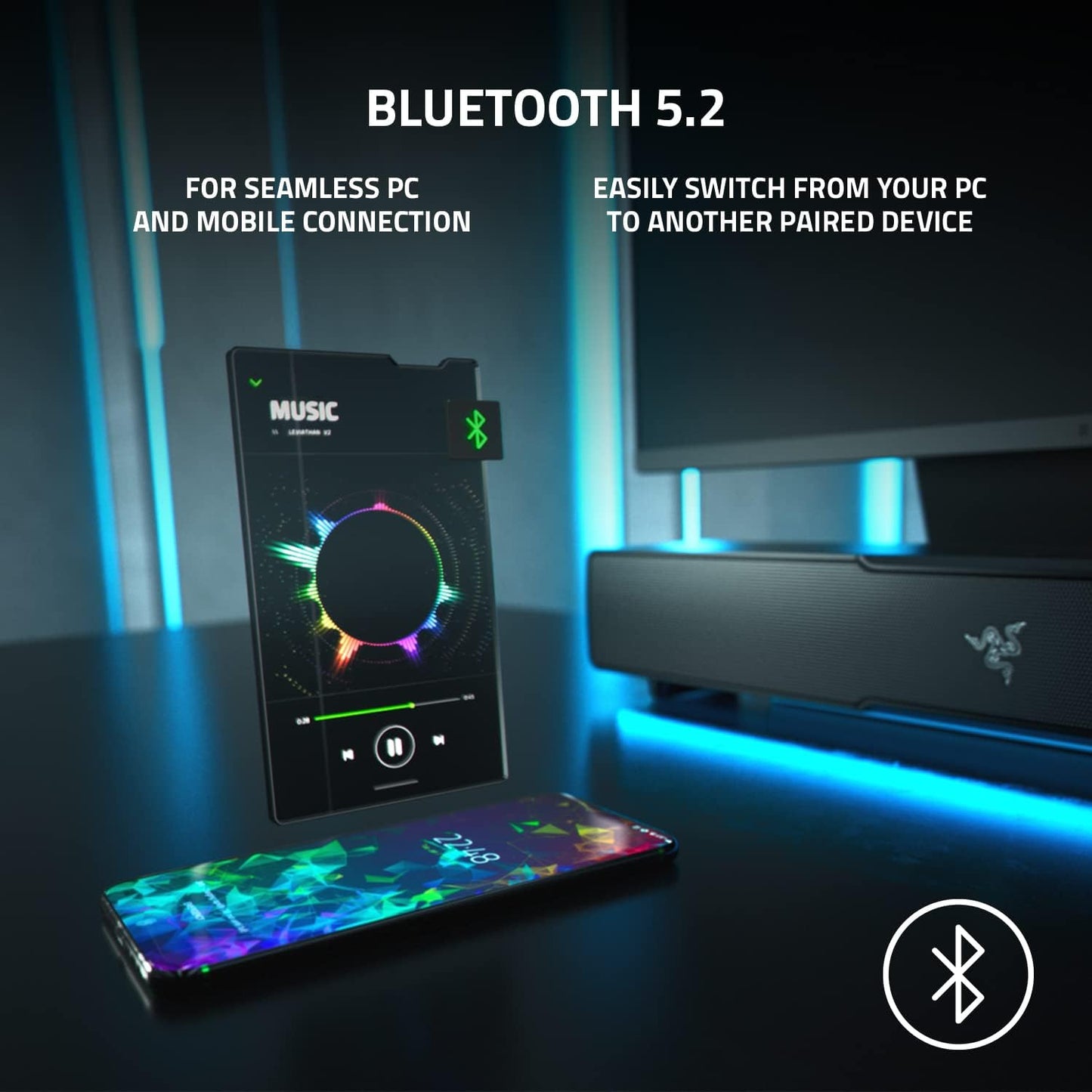 Razer Leviathan V2 - PC Gaming Soundbar with Subwoofer