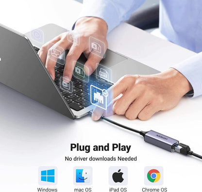 UGREEN USB-C to Ethernet Adapter (Thunderbolt 3) Ethernet LAN Network Adapter