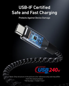 Anker Prime USB-C to USB-C Cable – 6ft (240W, Upcycled-Braided)