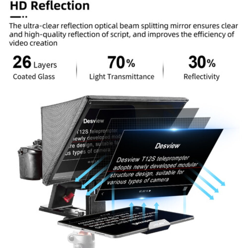 Desview 12.9" Teleprompter with Bluetooth Remote