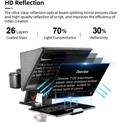 Desview 12.9" Teleprompter with Bluetooth Remote