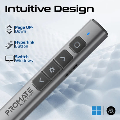 Promate ProPointer-S - Universal Intuitive Wireless Presenter with Stylus Pen
