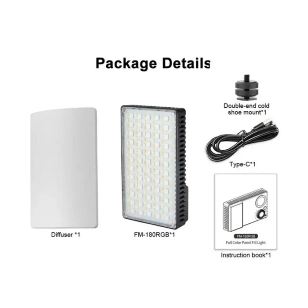 Jmary FM-180RGB Ultra-Portable 20W RGB LED Video Fill Light - FM-180RGB