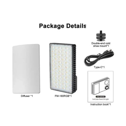 Jmary FM-180RGB Ultra-Portable 20W RGB LED Video Fill Light - FM-180RGB