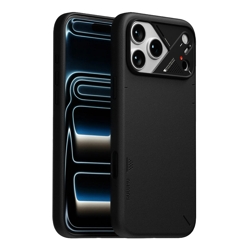 Aulumu A17 Vegan Leather Case for iPhone 17 Pro / 17 Pro Max - Black | MagSafe