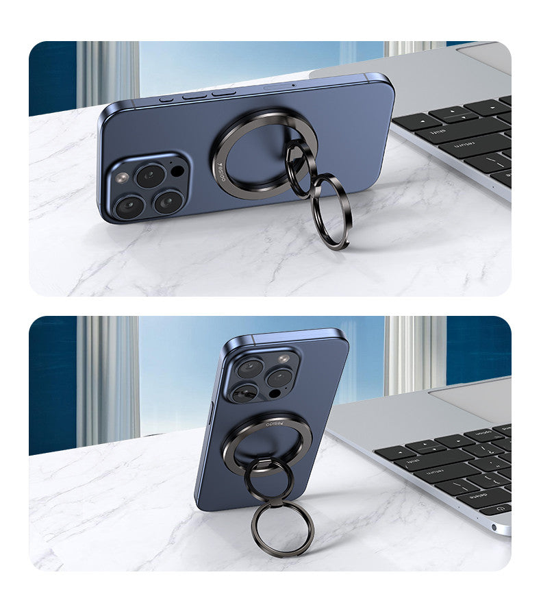 Yesido C206 Zinc Alloy 180 Degree Dlip And Fold Built-in N52 Double Ring Metal Folding Ring Phone Holder