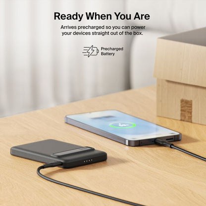 Belkin Slim Magnetic Power Bank 5K with Qi2 with Kickstand