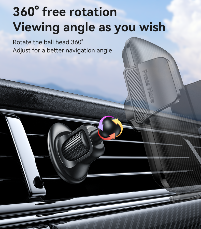 Yesido C251 360 Free Rotation Auto-locking Car Air Vent Phone Holder