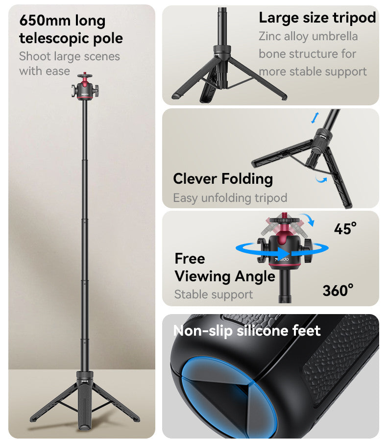 Yesido SF26 Tripod Stand + Camera, Phone Clip & Fill-In Light