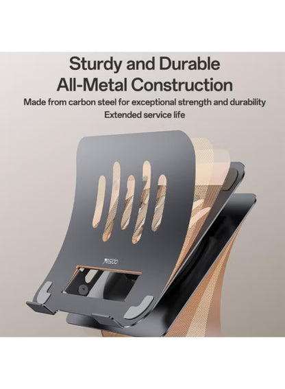Yesido LP08 360° Rotating Adjustable Metal Laptop Stand - Ergonomic, Foldable Desktop Holder with Heat Dissipation for Laptops & Tablets