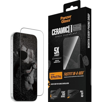PanzerGlass Ceramic Screen Protector for iPhone 18 Pro/18 Pro Max w. FASTFIT IN-A-BOX