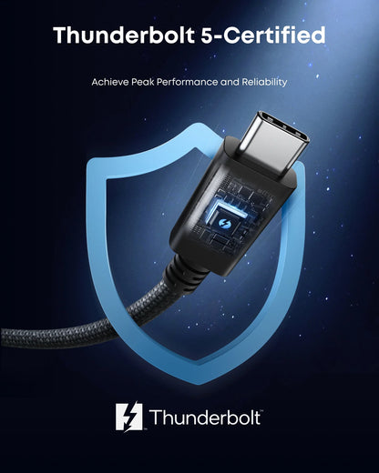 Anker Prime Thunderbolt 5 Cable (3.3 ft / 1.7 ft, 80 Gbps, 240W) - A84N1011