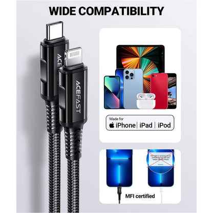 ACEFAST Braided 30W USB-C to Lightning Charging Data Cable