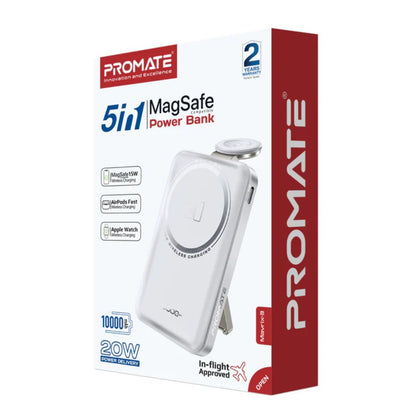 Promate Mavrix-3 Ultra-Compact 3 in 1 MagSafe Compatible Wireless Charging Power Bank