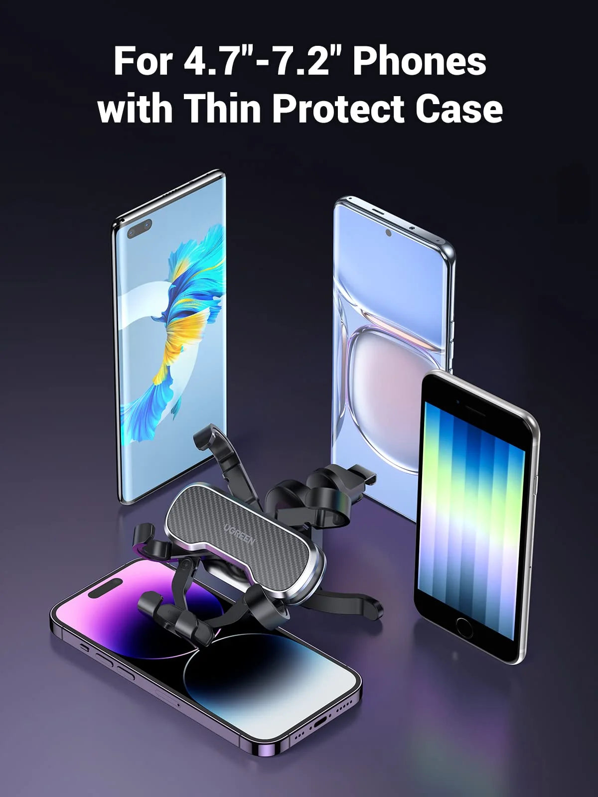 UGREEN Retractable Air Vent Gravity Cell Phone Holder Cradle with Hook - 80871