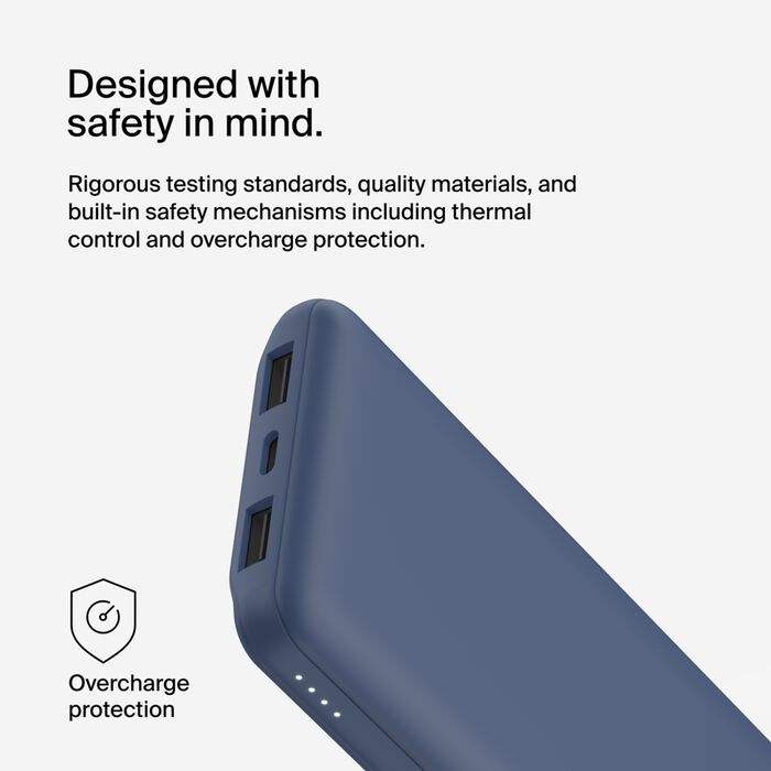 Belkin BoostCharge 10K Portable Power Bank – 15W, USB-C & Dual USB-A