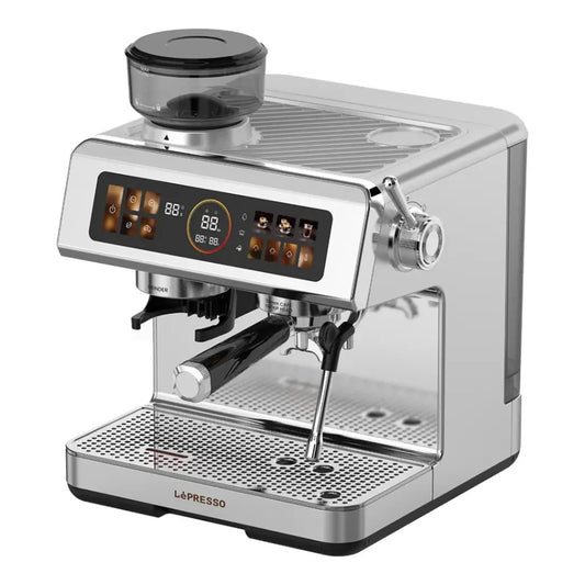 Lepresso Deliziosa Semi-Automatic Coffee Machine with Touch Control Panel - Silver