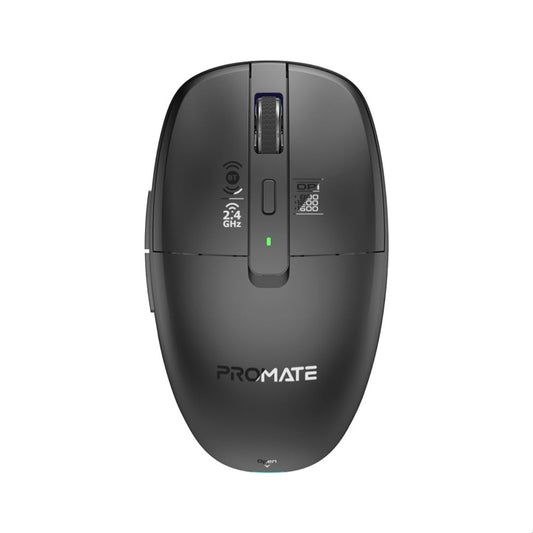 Promate Flixi - Dual Mode Wireless Mouse with Rechargeable Battery BT & 2.4GHz Connectivity