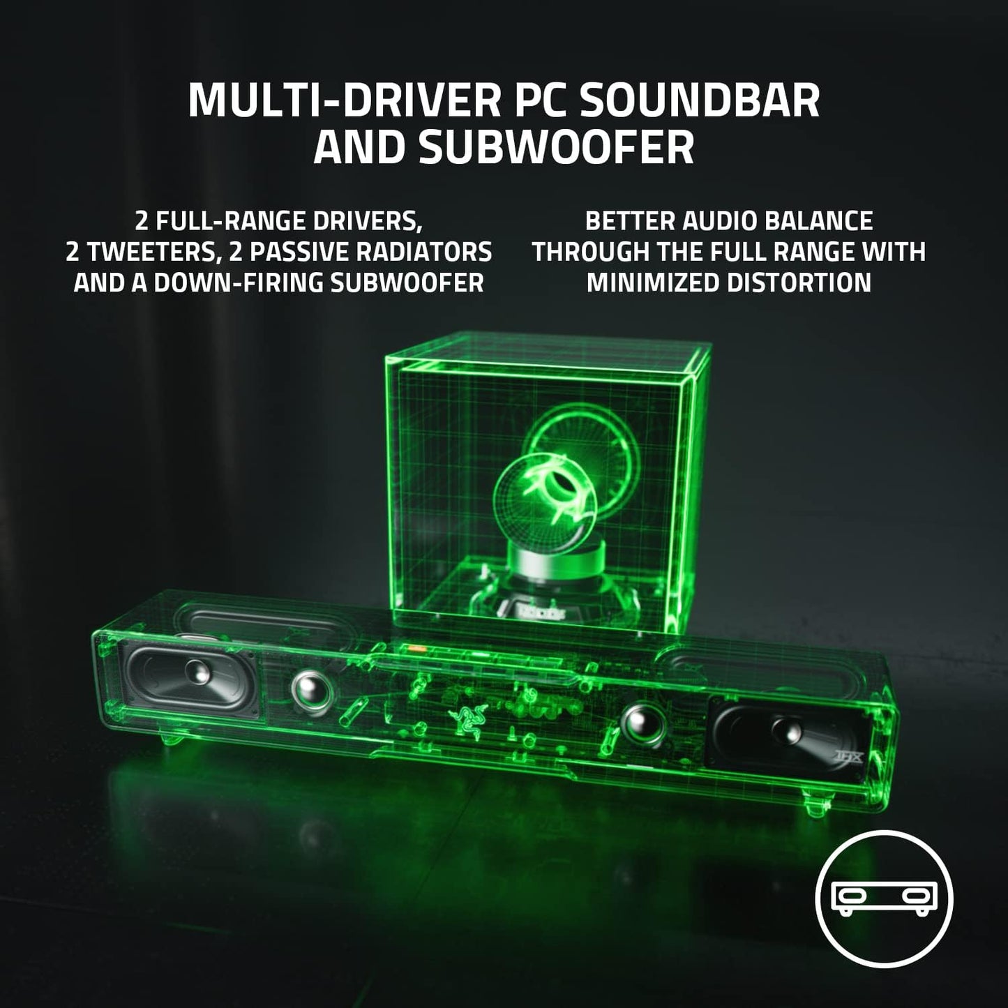 Razer Leviathan V2 - PC Gaming Soundbar with Subwoofer