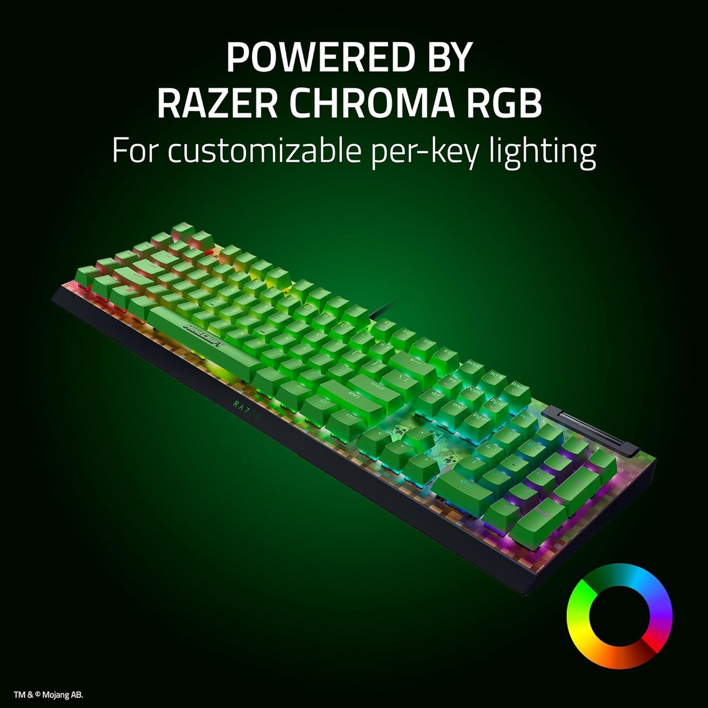 Razer BlackWidow V4 X Minecraft Edition Mechanical Gaming Keyboard – Green Switches