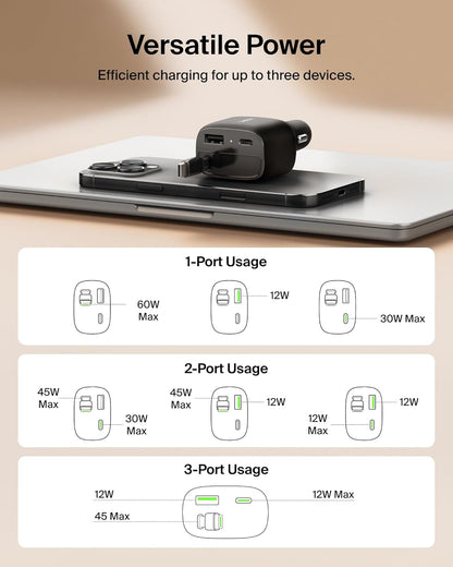 Belkin BoostCharge Retractable Car Charger 75W