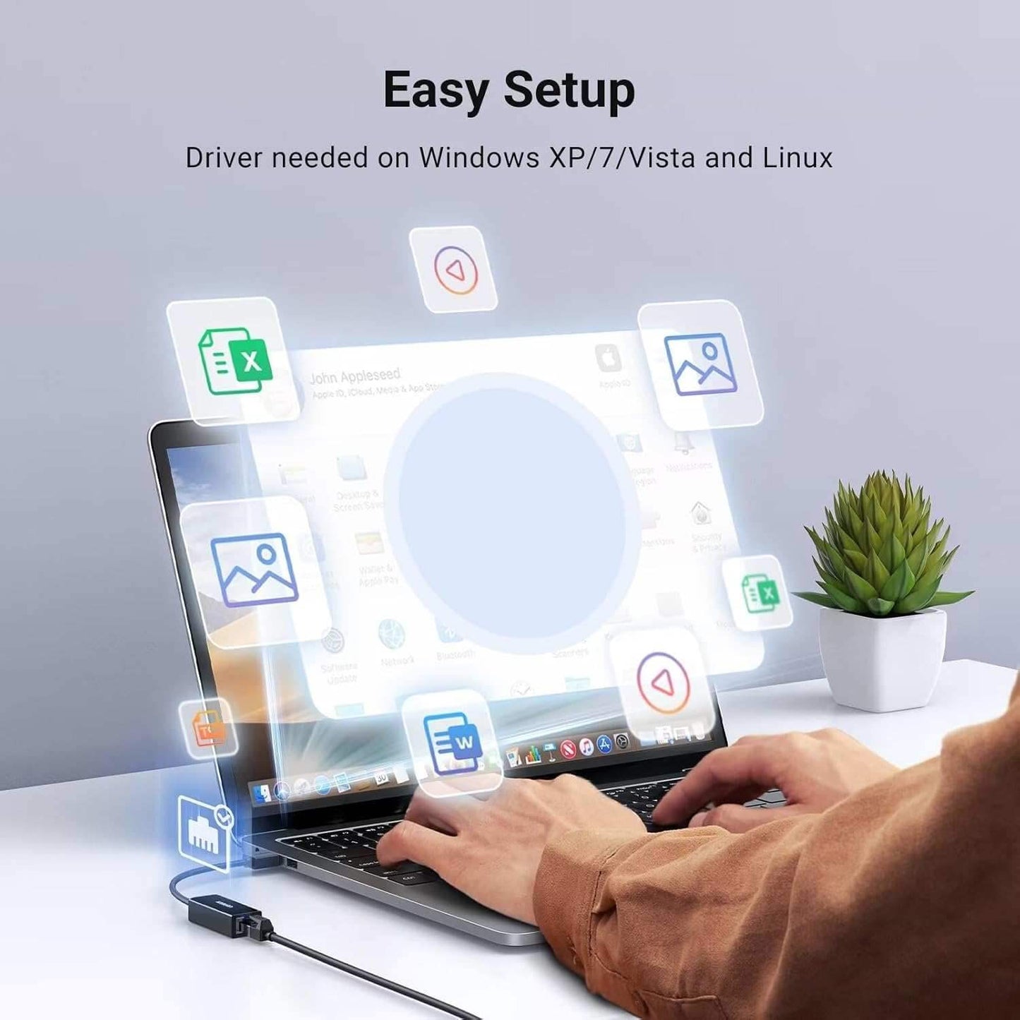 UGREEN USB-A to Ethernet Adapter 10/100 Mbps Network Adapter RJ45