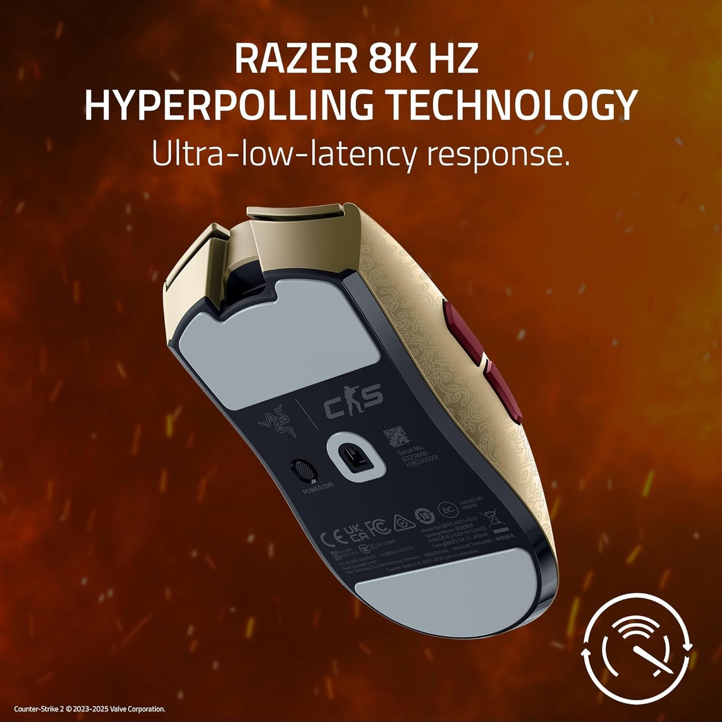 Razer Viper V3 Pro - Counter-Strike 2 Dragon Lore Wireless Gaming Mouse