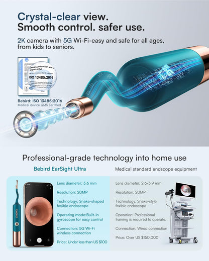 Bebird EarSight Ultra - 2K Smart Visual Ear Cleaner