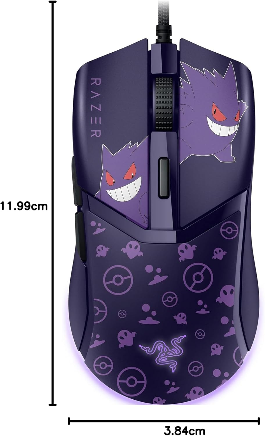 Razer Cobra Pokémon Gengar Edition - Lightweight Wired Gaming Mouse