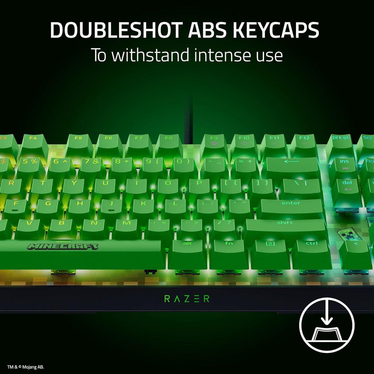 Razer BlackWidow V4 X Minecraft Edition Mechanical Gaming Keyboard – Green Switches