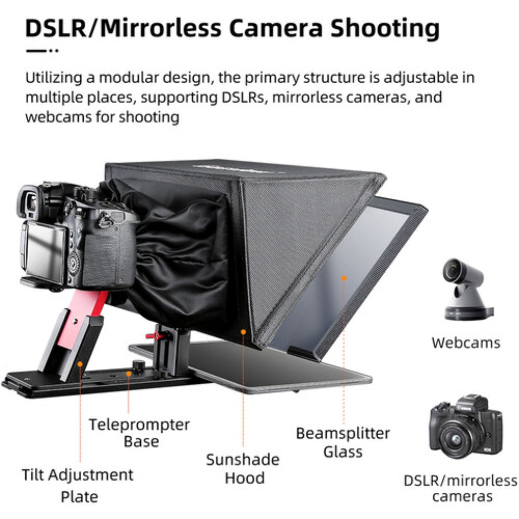 Desview 12.9" Teleprompter with Bluetooth Remote