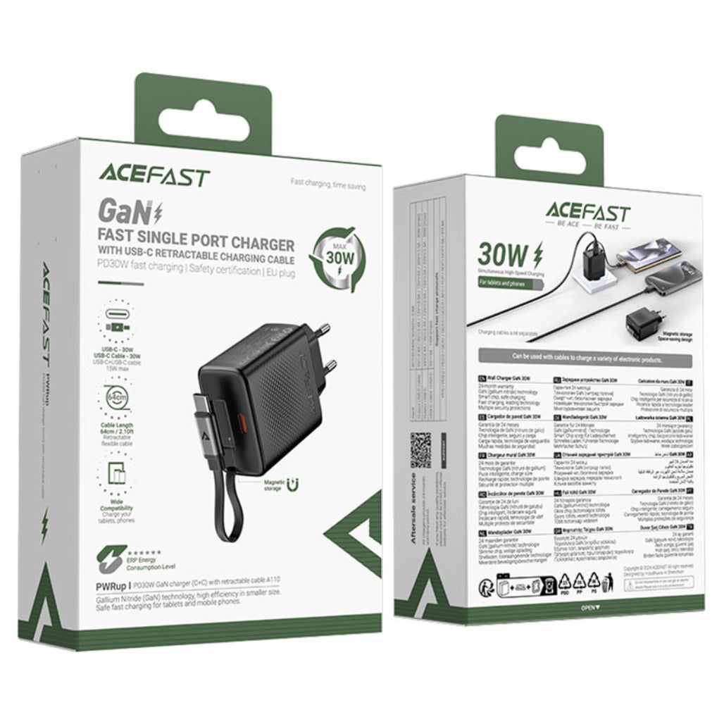 Acefast Fast Charge Wall Charger A110 PD30W (USB-C+USB-C cable) EU