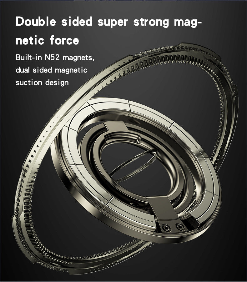 Yesido C206 Zinc Alloy 180 Degree Dlip And Fold Built-in N52 Double Ring Metal Folding Ring Phone Holder