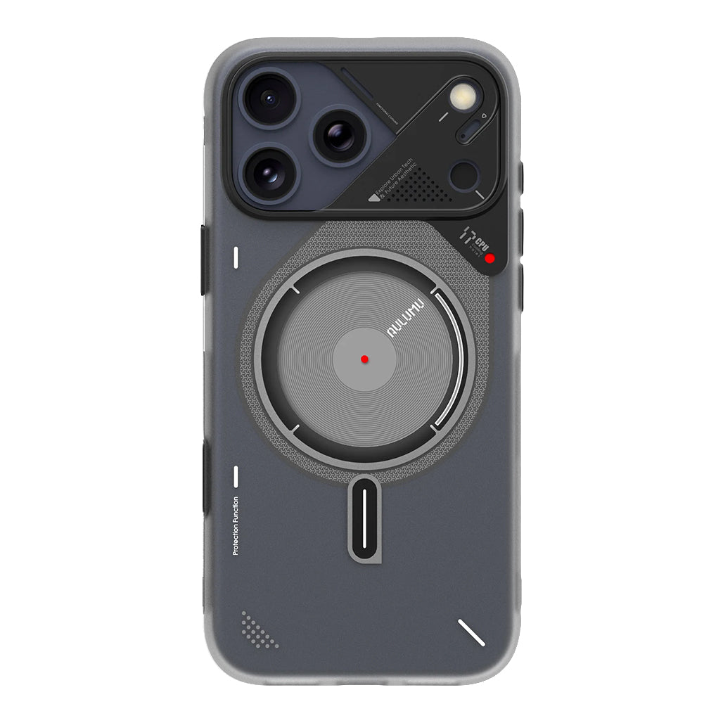 Aulumu A17 Frosted Case for iPhone 17 Pro / 17 Pro Max - Translucent Gray | Subtle Glow-in-the -Dark | MagSafe