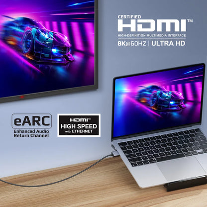 Promate Certified Ultra-High-Speed 8K@60Hz HDMI® Slim Flexible Cable
