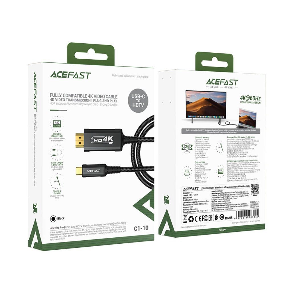 Acefast HD Video Cable C1-10 USB-C to HDTV 4K