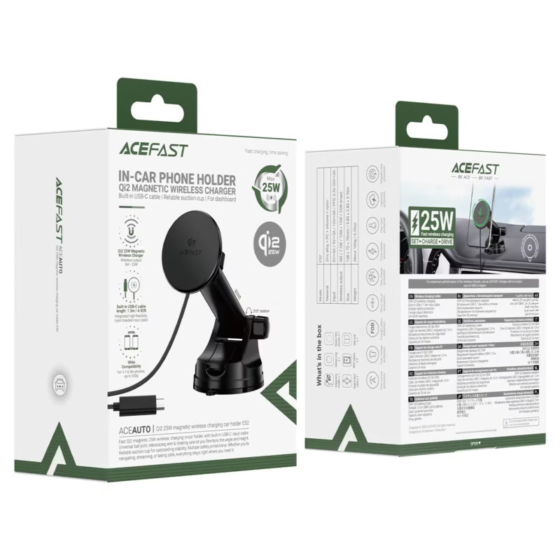 Acefast E52 Fast Qi2 Wireless Charger Magnetic Car Holder