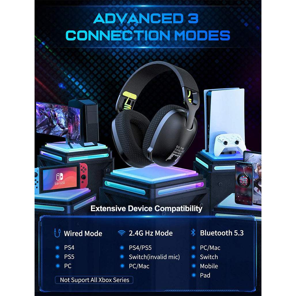 ONIKUMA B2 Headset Bluetooth 5.3 | 2.4G | Wireless | Wired Three Mode Lightweight E-Sports Gaming Headphone