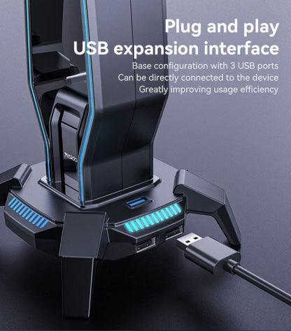 Yesido HB25 USB Hub with RGB Headphone Holder