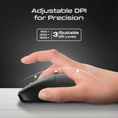 Promate Flixi - Dual Mode Wireless Mouse with Rechargeable Battery BT & 2.4GHz Connectivity