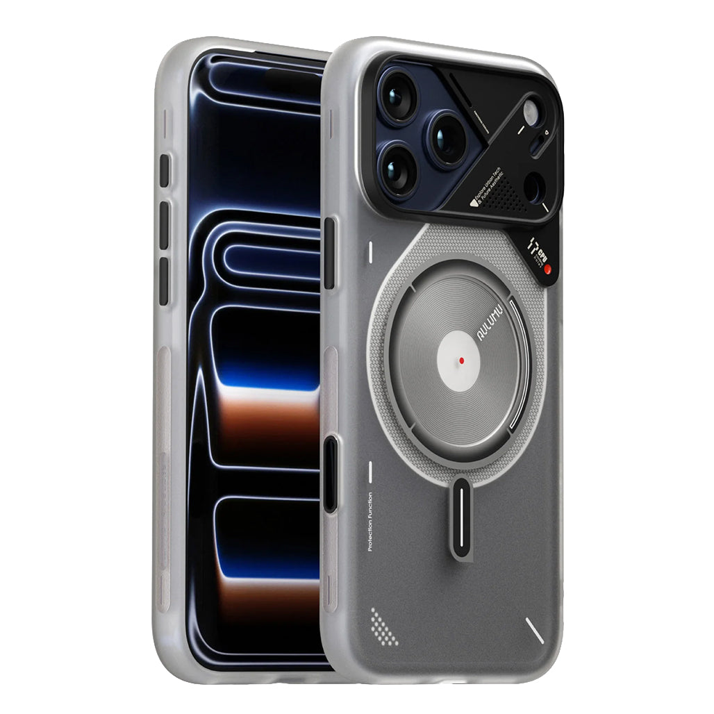 Aulumu A17 Frosted Case for iPhone 17 Pro / 17 Pro Max - Translucent Gray | Subtle Glow-in-the -Dark | MagSafe