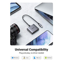 UGREEN 3-in-1 USB-C SD Card Reader - 80798
