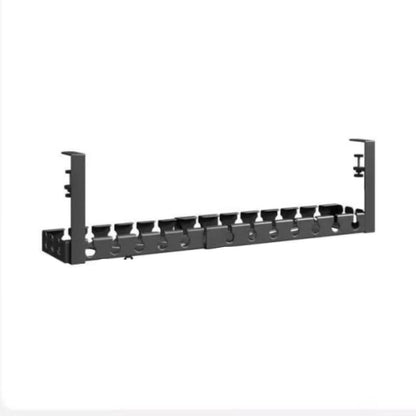 Kaloc Retractable Under‑Desk Cable Management Tray, Adjustable 43 to 74×14×4 cm, Clamp‑Mount No‑Drill, Cable & Power Strip Organizer