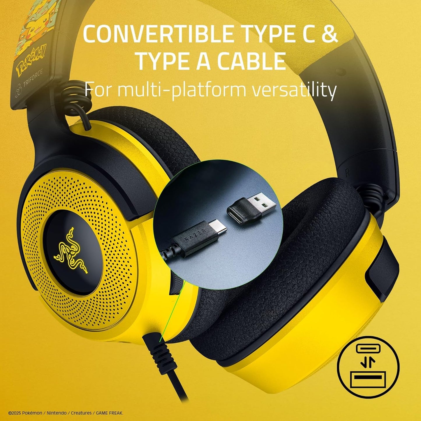 Razer Kraken V4 X Pokémon Kanto Starters Edition - Wired Gaming Headset