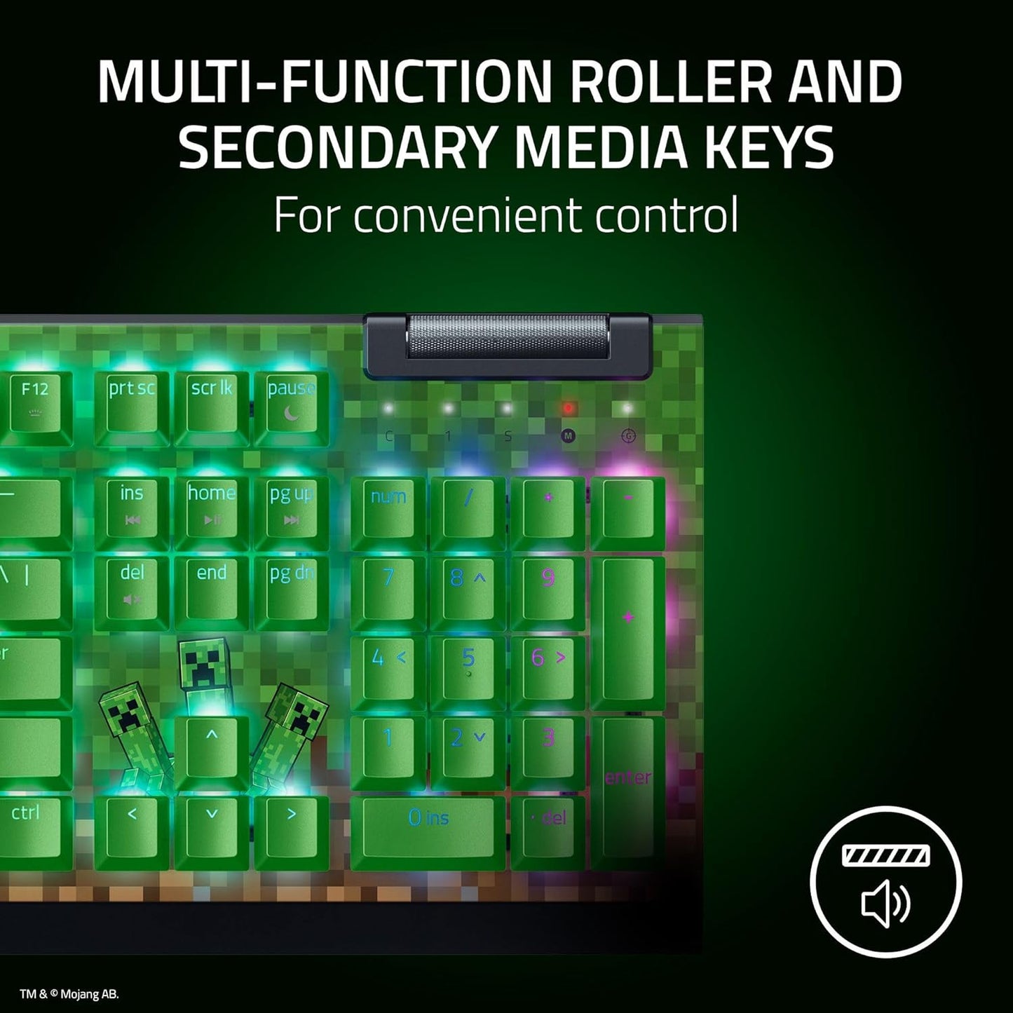 Razer BlackWidow V4 X Minecraft Edition Mechanical Gaming Keyboard – Green Switches