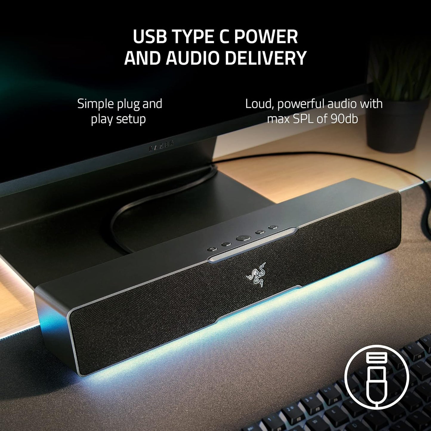 Razer Leviathan V2 X - Compact USB Type-C Gaming Soundbar with Razer Chroma™ RGB